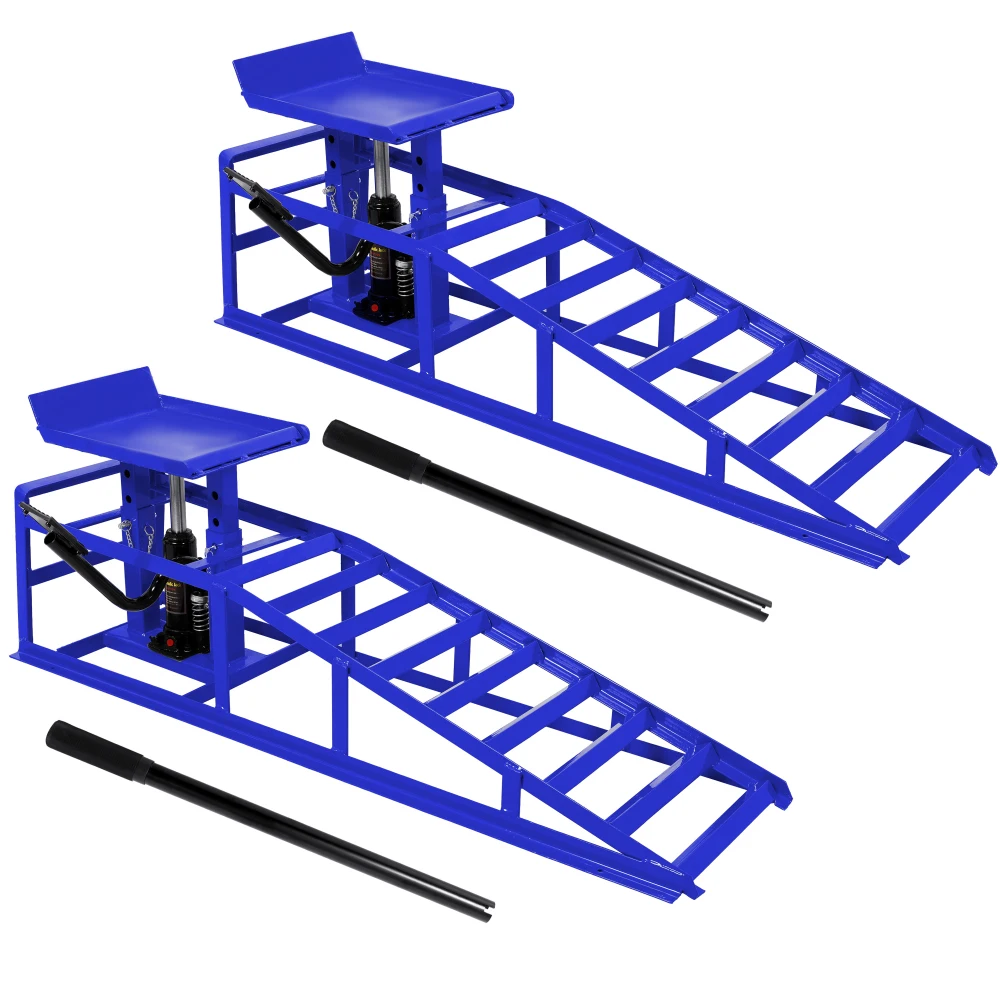 

5 Ton Hydraulic Car Ramps Lifts with Pedal, Garage Automotive Repair Frame Lift (2 Pack Blue)