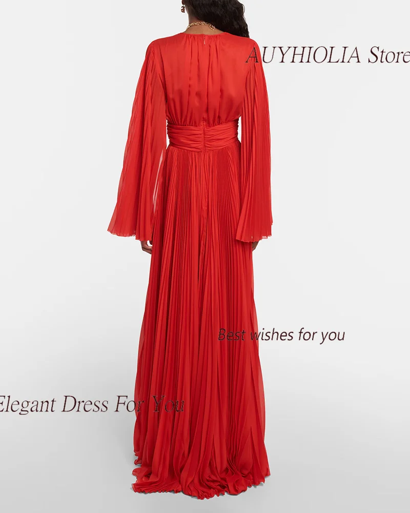 Chiffon O-Neck Evening Dresses For Sexy Women 2024 정장원피스 Vestidos de festa Elegant Pleated Formal Cocktail Long Party Gowns