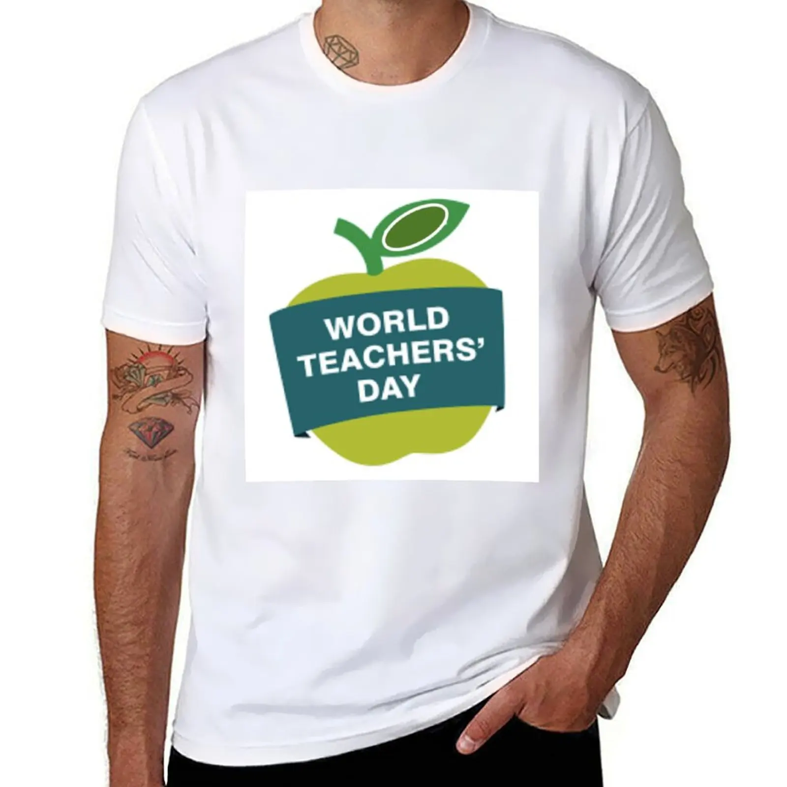 

World Teachers' Day T-Shirt t shirt custom print t shirts for man slim fit T-Shirt