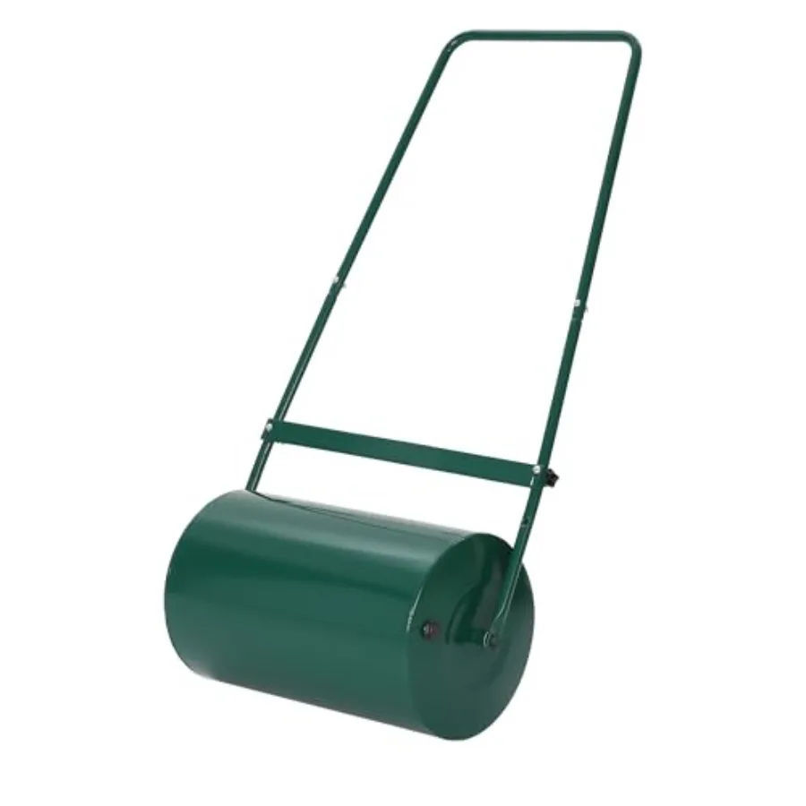 

46L 13 Gal Lawn Roller, 23 Inch Push and Tow Behind Sod Roller, Heavy Duty Steel Grass Flattener with U-Shaped Handle, Water/Sa