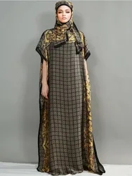 African Dresses for Women Spring Autumn African Women Linen Printing Long Dress African Clothes Women
