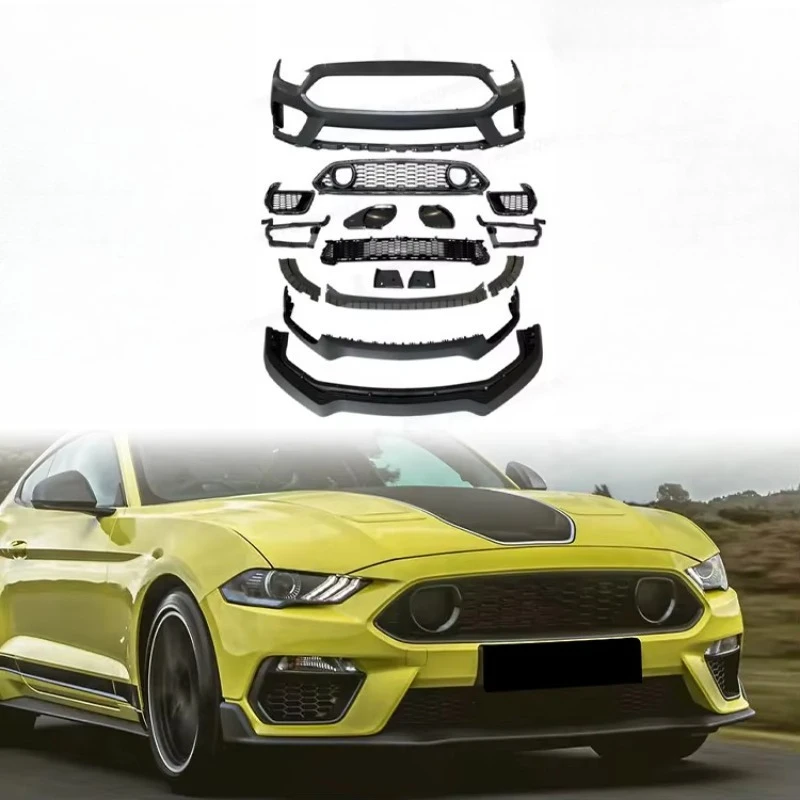 Body Kit for Mustang 18-21 Upgrade to Mach-1 Front Bumper Rear Bumper Exhaust Body Kit