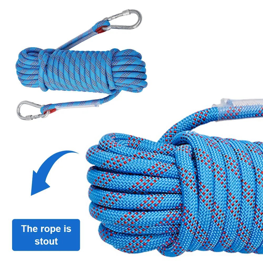 10mm Outdoor Static Rapelling Rope 10m/20m/30m Climbing Emergency Rope Safety Life Rope for Fire Escape Car Rescue