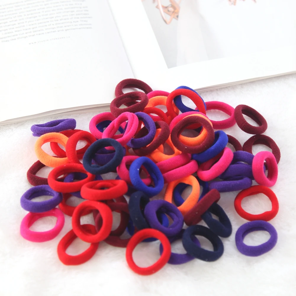 50pcs/lot 3cm kids hair rope Elastic Hair Bands Girls decorations HairBand Rubber Band children Hair Accessories headwear