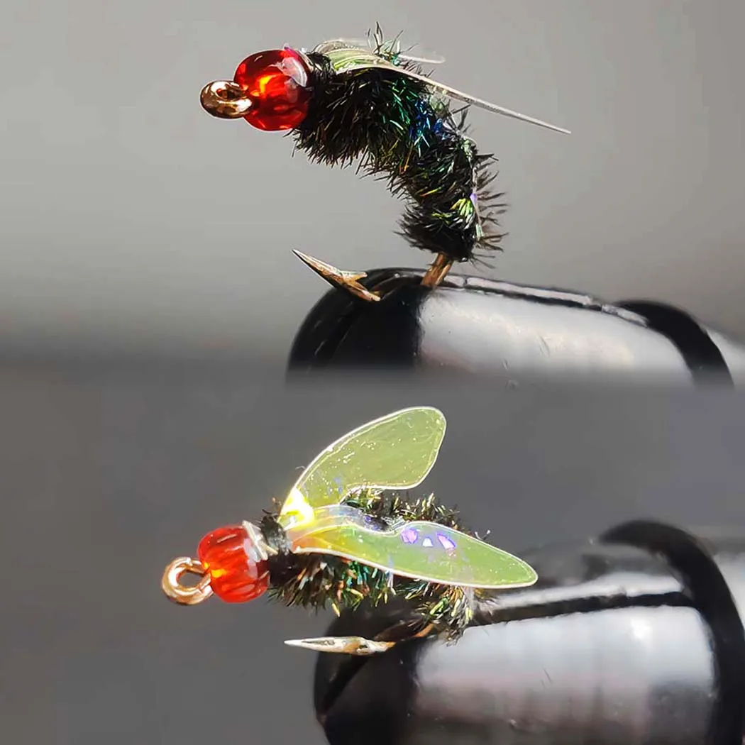Señuelo mosca doble ala láser para lubina y trucha