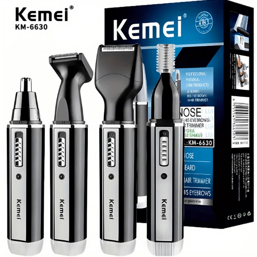 Kemei 4 em 1 recarregável elétrica tudo em um aparador de cabelo para os homens grooming kit barba aparador sobrancelha