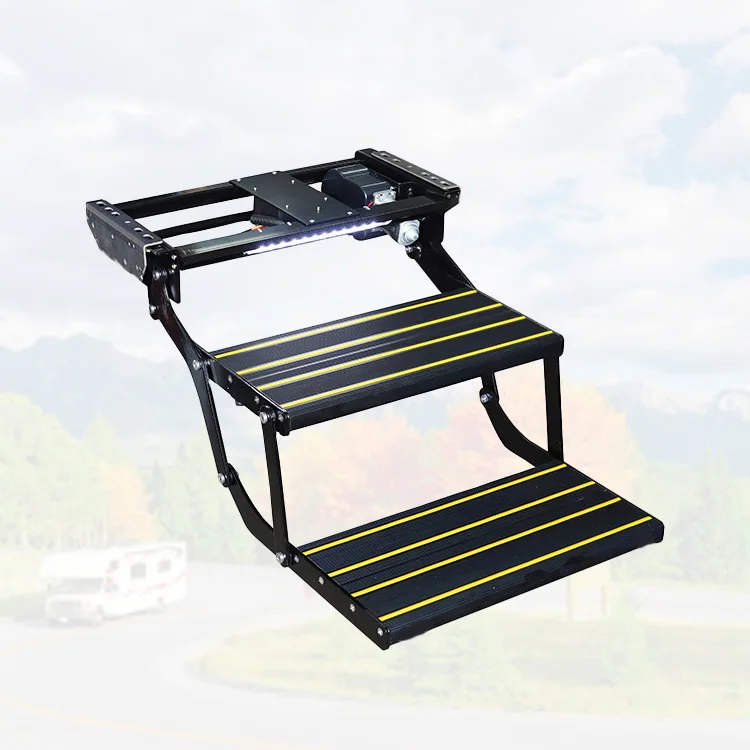 

MG16 RV Folding Step Electric Double Caravan Step High Tensile Aluminum Alloy Motorhome Step