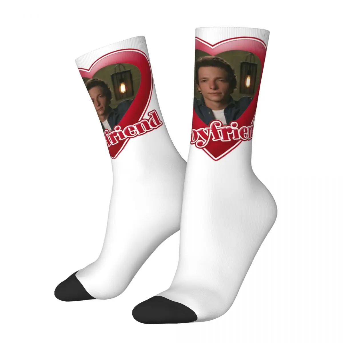 

Crazy compression I Love Boyfriend Sock for Men Harajuku Mike-Faist Seamless Pattern Crew Sock Novelty