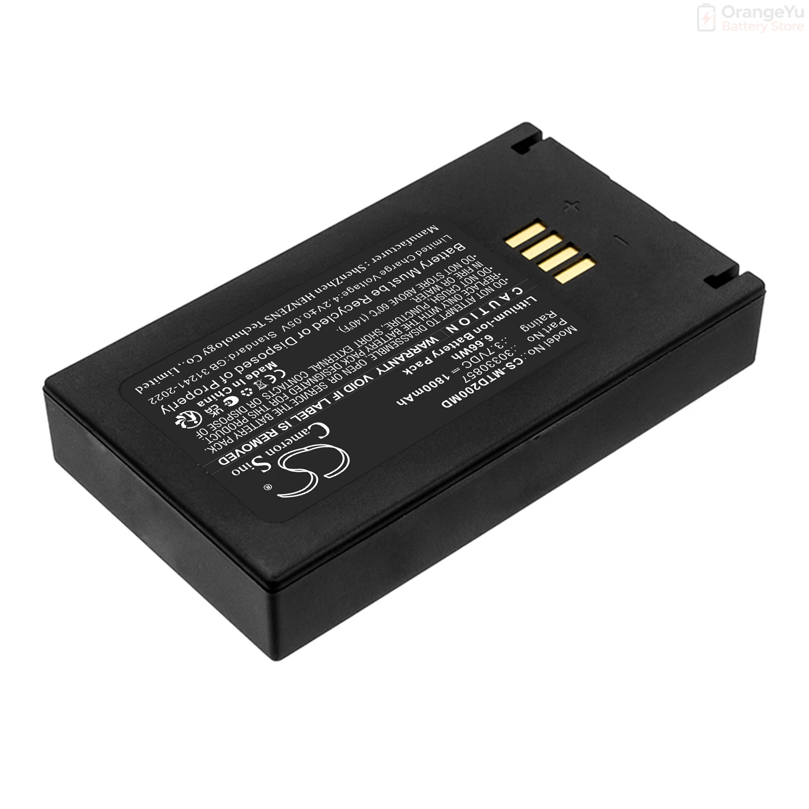 Replacement 3.7V 1800mAh Battery for Mettler Toledo Densito Portable Density Meter Density2Go For Orascoptic Zeon Endeavour