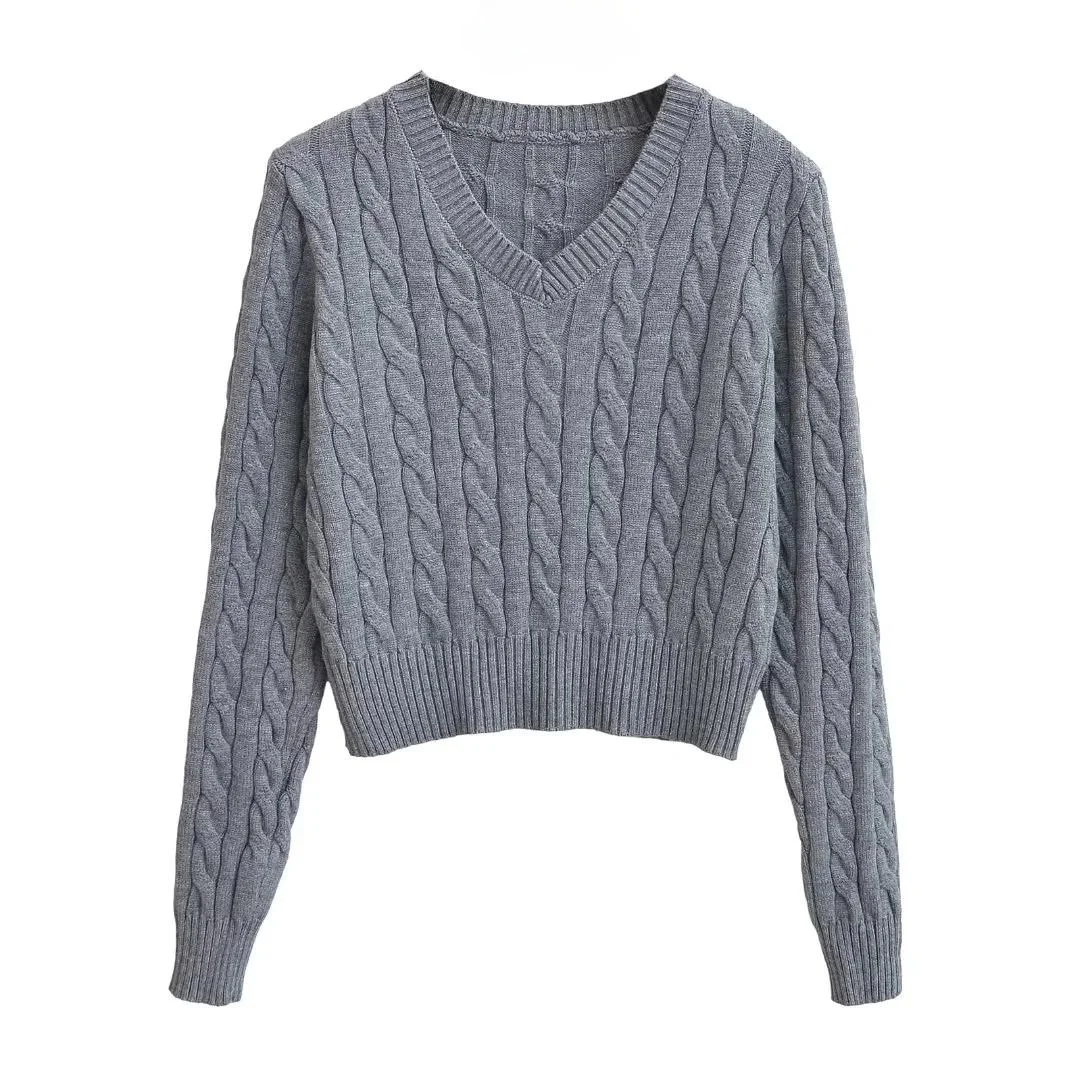 Slim Fit V-Ne Lange Sve Gebreide Trui Dames ort Sle Pullover Casual Faion Lente Herfst Nieuwe collectie