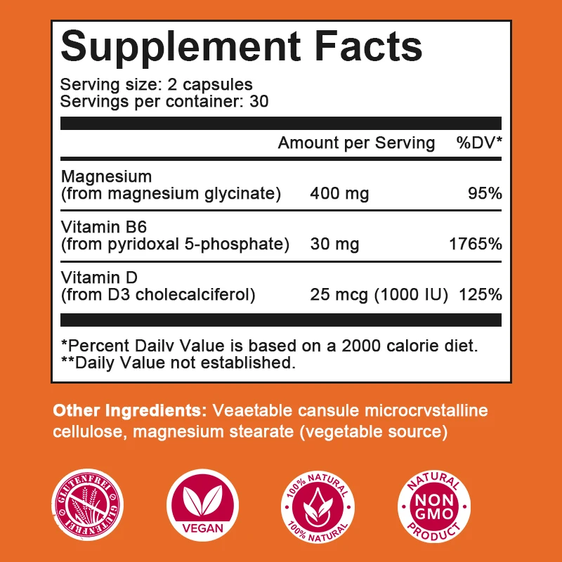 Catfit Magnesium Glycinate Citrate Capsules for Gym Beauty Health Care Vitamins D B6 Diet Supplements for Women Free Shipping