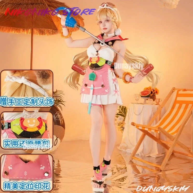 

Игра Zenless Zone Zero Alice, оригинальный купальник, костюм для косплея, парик, головные уборы с ушками, летние купальники для девочек, сексуальный костюм кошки на Хэллоуин