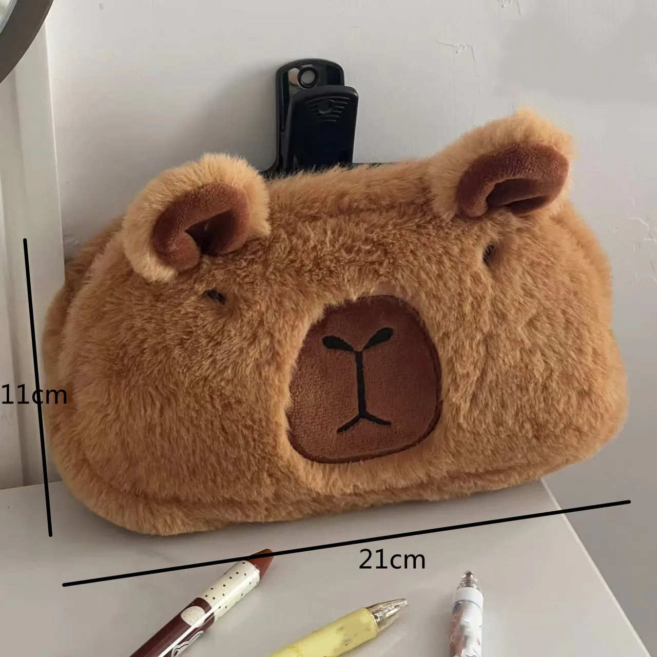 Cute Plush Frog Bear Lipstick Small Cosmetic Earphone Storage Bag Purse Women Kawaii Pencil Case Makeup Handbags Pouch Pen Bags