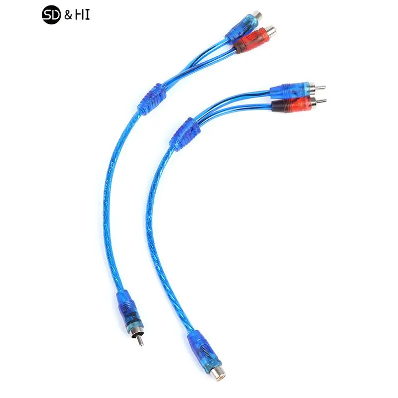 1Pc RCA Male To Female Splitter Stereo Audio Y Adapter Cable Wire Connector Double Lotus Head Short Line