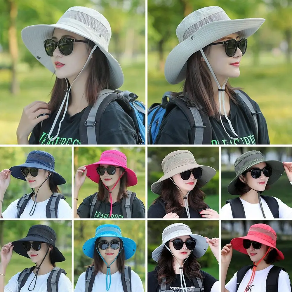 قبعة دلو قابلة للتنفس مع حماية من أشعة تحت البنفسجية ، قبعة شمسية قابلة للطي ، قبعة شمس محمولة خارجية ، الصيف
