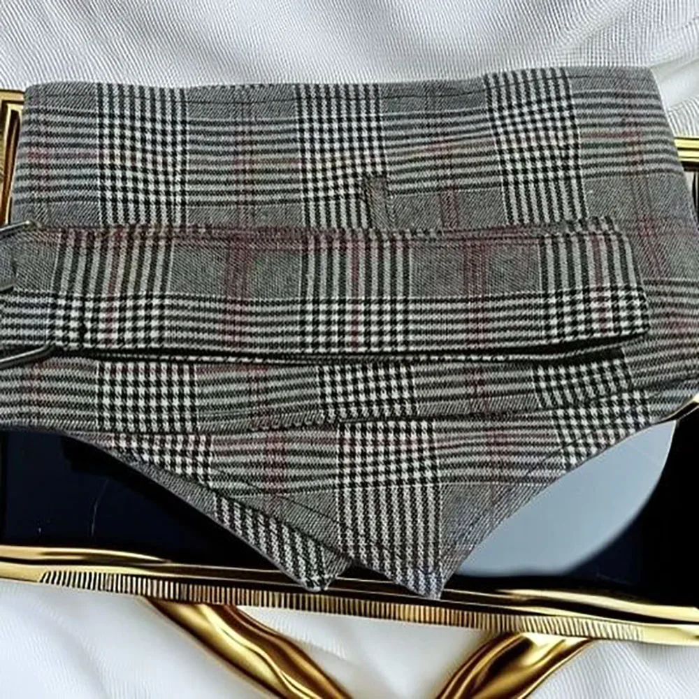 plaid waistband with trendy plaid belt girdle  waist belt versatile trend plaid waist wide belt decorative shirt dress swea