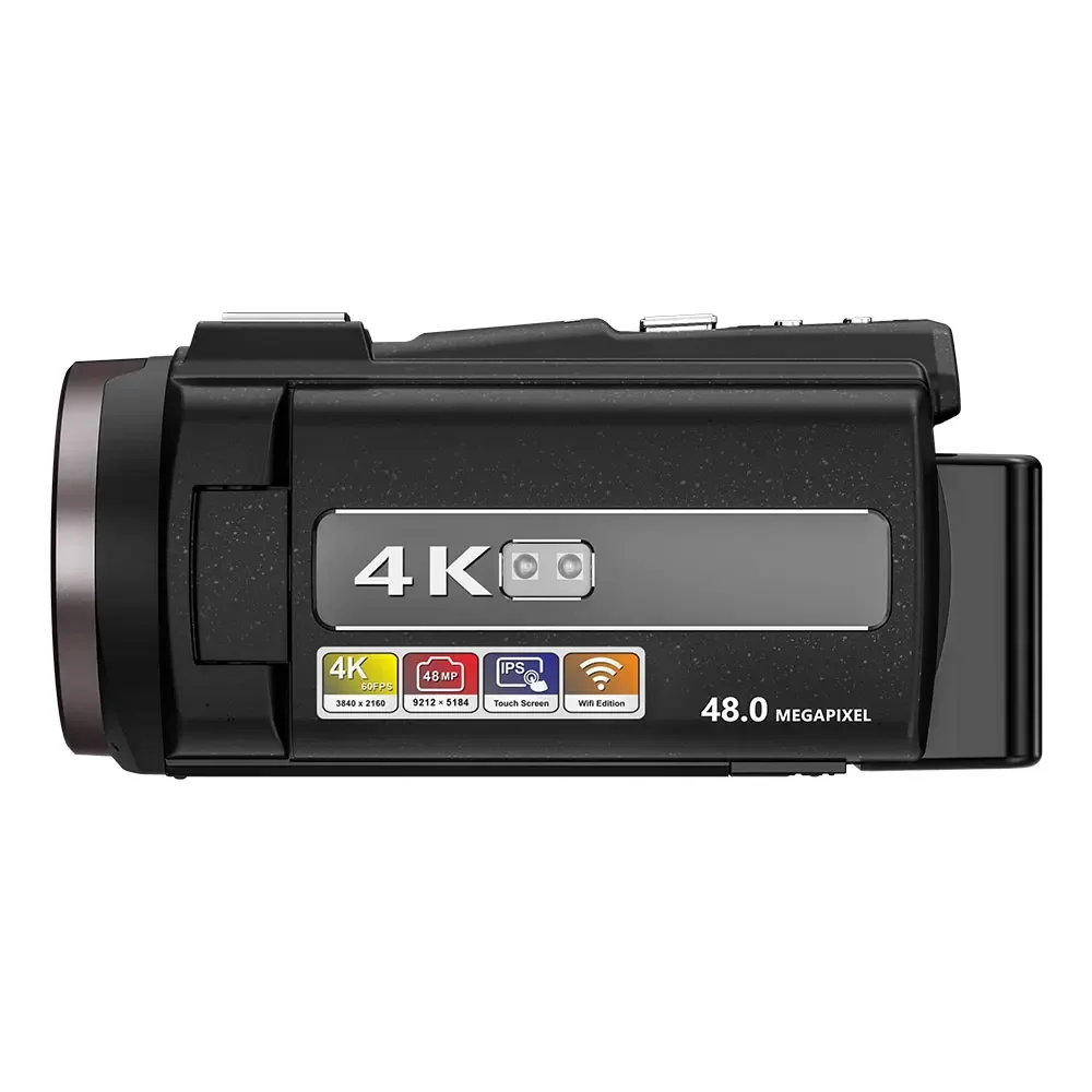 Cámara de Video 4K con Visión Nocturna, Cámara de Video HD Profesional, Cámara de Cine Digital con Función WIFI