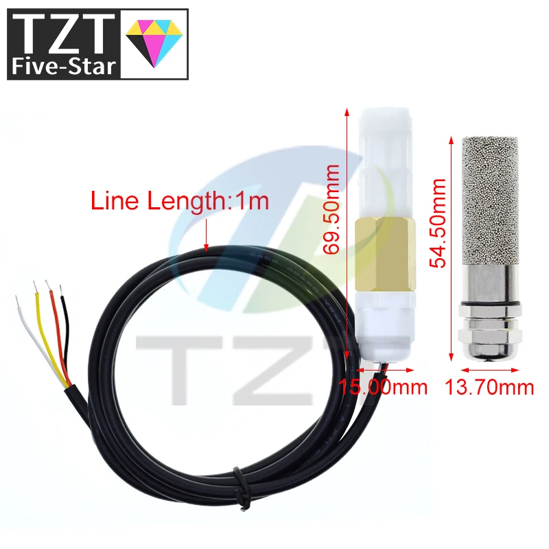 Digital Temperature Humidity Sensor Probe Transmitter Module RS485 RS 485 Modbus RTU Waterproof Indoor Detection & Acquisition