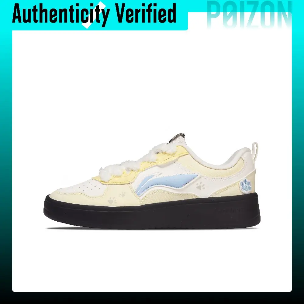 Li Ning First Cloud Funi Cheese Cat Low top Skateboard Shoes Women's White Yellow AGCV190-4(Team348-Funi )
