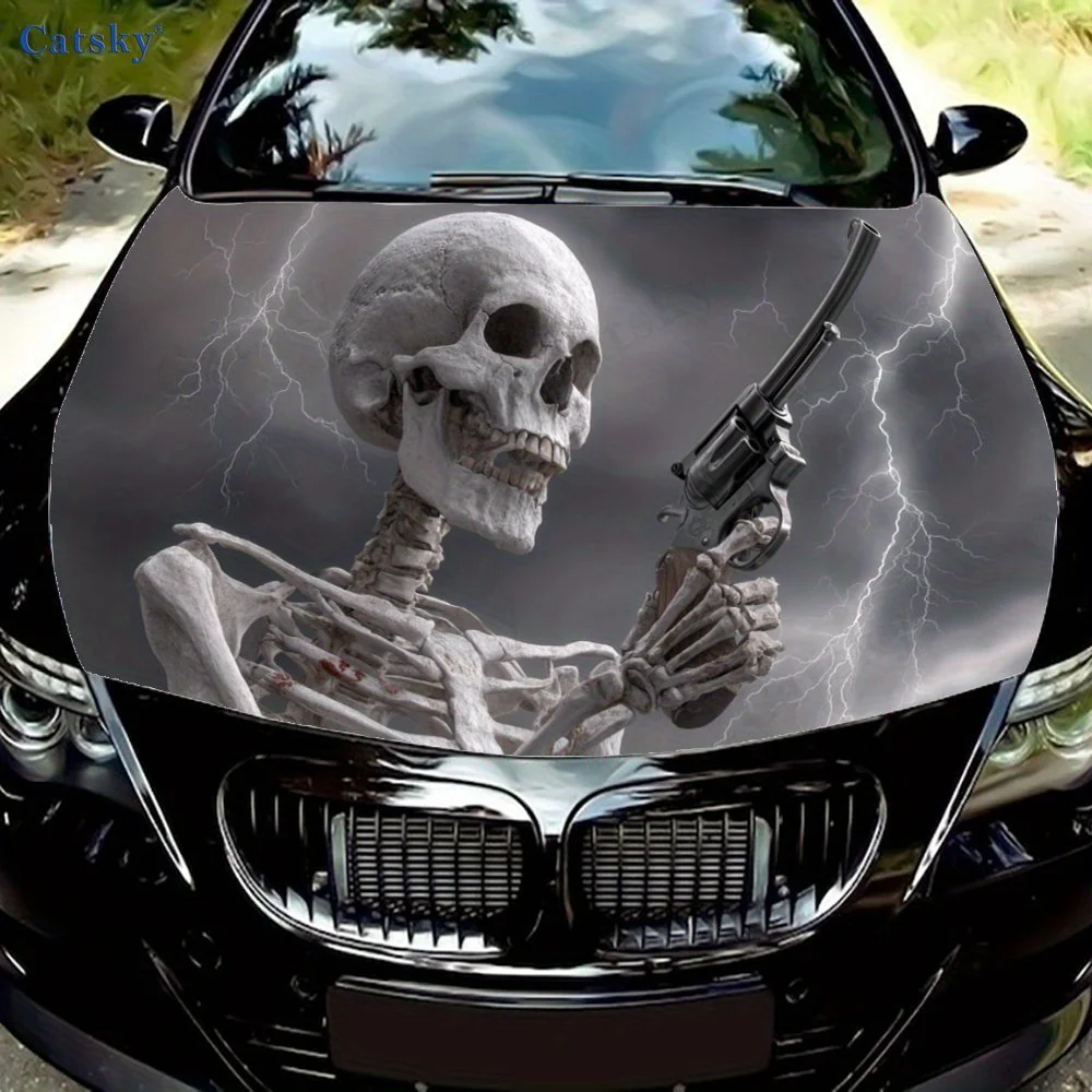 

Cool Skull Print car hood stickers, waterproof self-adhesive, scratch resistant, easy to stick, durable car PVC stickers, car de