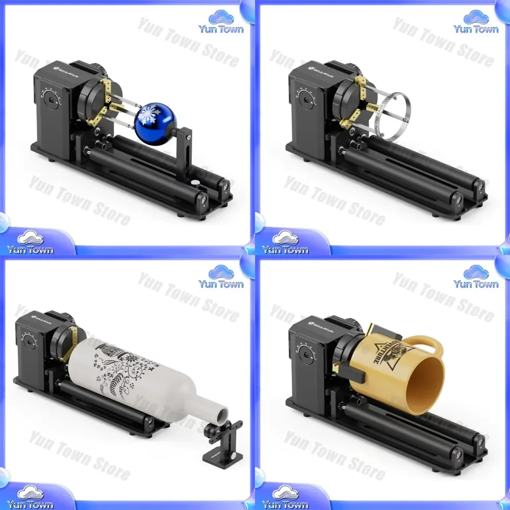 SCULPFUN RA PM 4 in 1 Engraver Y Axis Rotary Module 360 Degree Rotary Roller for Cylindrical Object Engraving for CNC Laser