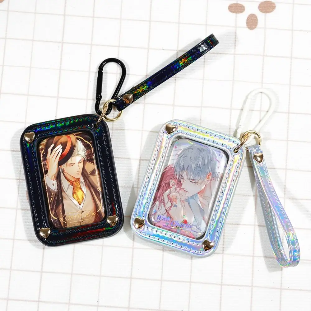 Transparent Badge Ita Bag Anime Badge Holder Card Holder Keychain Card Holder Pins Display Base Square Laser Leather