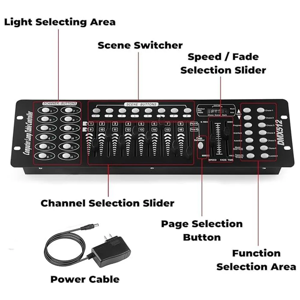 192 DMX-Controller DJ-Ausrüstung DMX 512 MIDI-Operator für LED Par Moving Head Par Light DJ Disco Club Bar Live-Konzerte