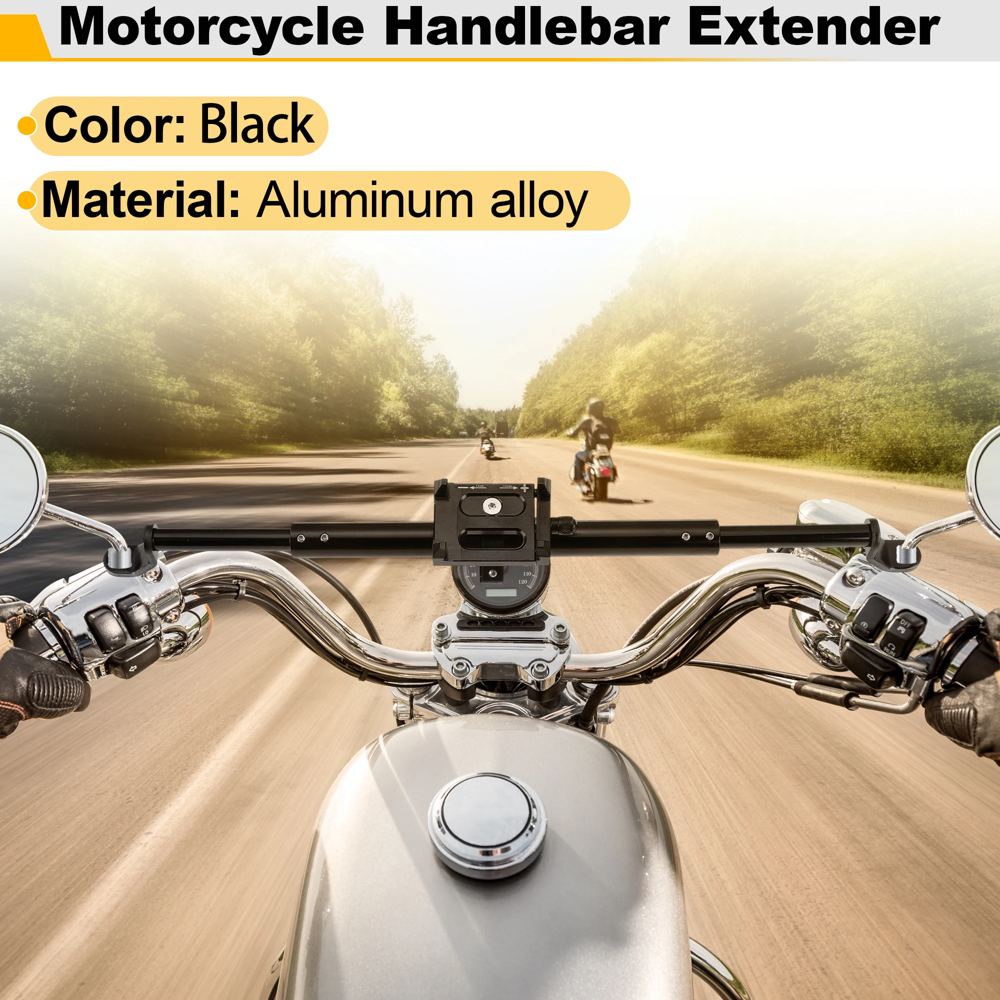 Motoforti  Motorcycle Handlebar Extender Universal Aluminum Alloy Balance Bar Handle Bracket Multiple Sizes Motorcycle Parts