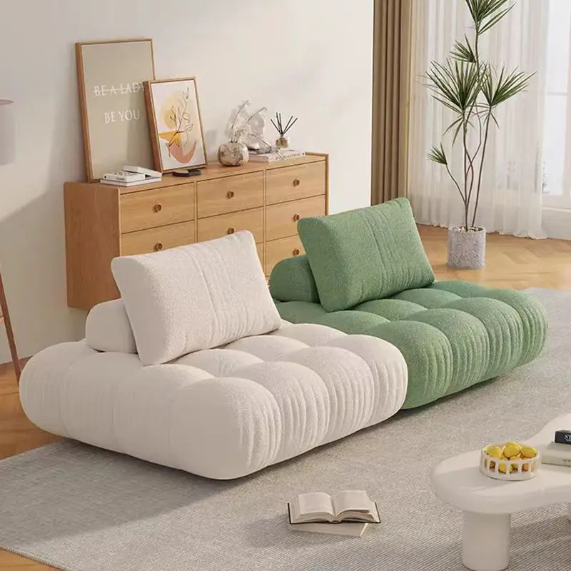Cloud tofu sofa fabric French cream size apartment creative movable module combination sofa