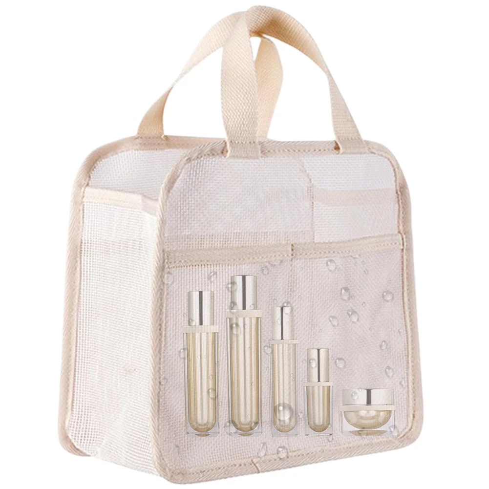 PVC Travel Storage Bag Transparent 3Pcs Travel Organizer Bag Breathable Portable Mesh Bag Bathroom Shower Travel Bag