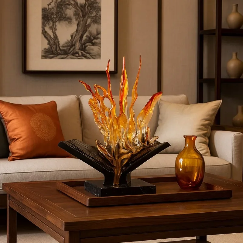 Glass art sculpture, home office decoration