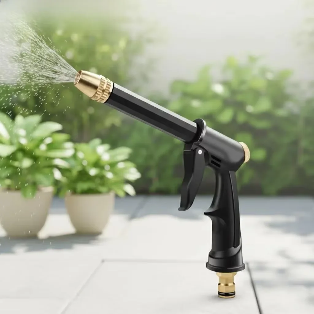 Car High-pressure Car Wash Nozzle New Copper-plated Nozzle Thicker Long Rod Home and Car Dual-use High Pressure Car Wash