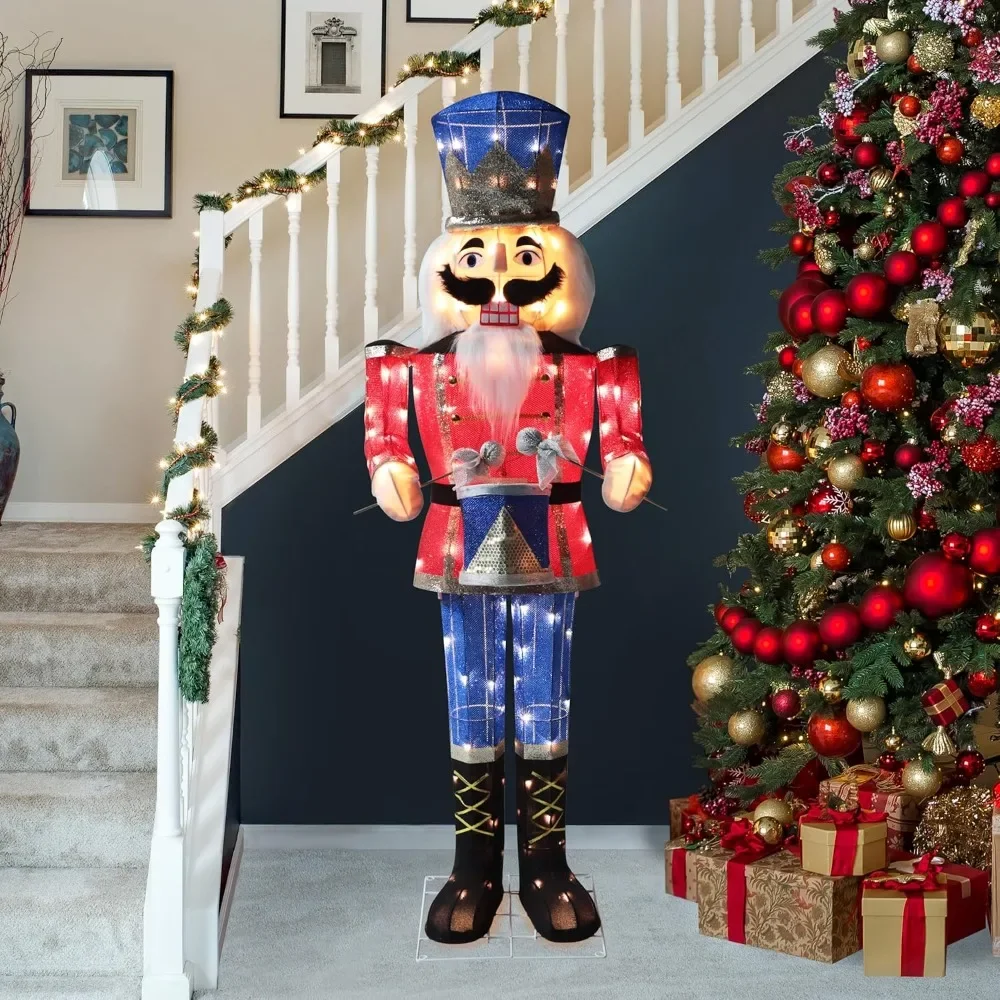 Lighted Nutcracker Outdoor Christmas Decorations, 5ft Nutcrackers Christmas Decoration Outside, Light Up Nutcracker