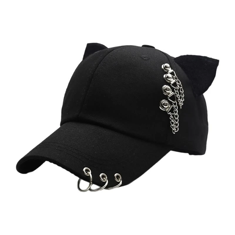 

652F Cats Ear Baseball Hat for Girls Women Kitten Ears Casual Hat for Sports Gym Mountain Camping Hat Outdoor Activity
