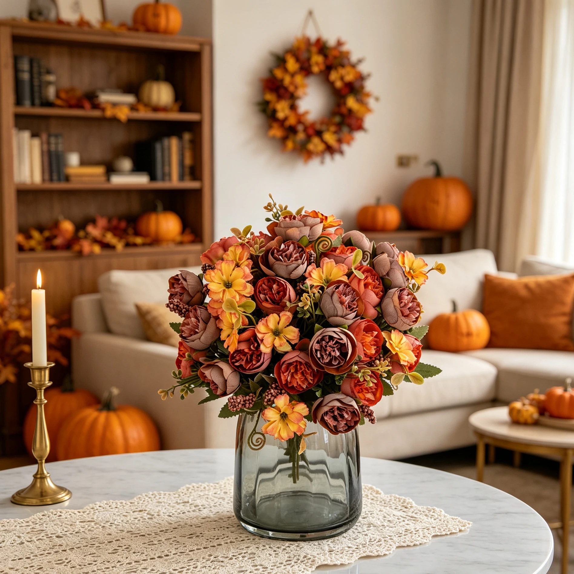 3 Stück Seiden-Kunstblumen, Teeknospen-Rosen, Pfingstrosen, Hochzeits-Brautstrauß, Heim-, Zimmer-, Tisch-, Garten-, Hofkranz, DIY-Geschenk, Herbstdekoration – Detail 1