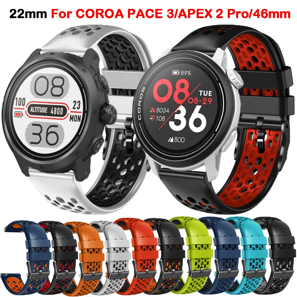 Correa de reloj de 22mm para COROS PACE 3/APEX 2 Pro/APEX, correa de repuesto de 46mm para correas de reloj COROS APEX Pro
