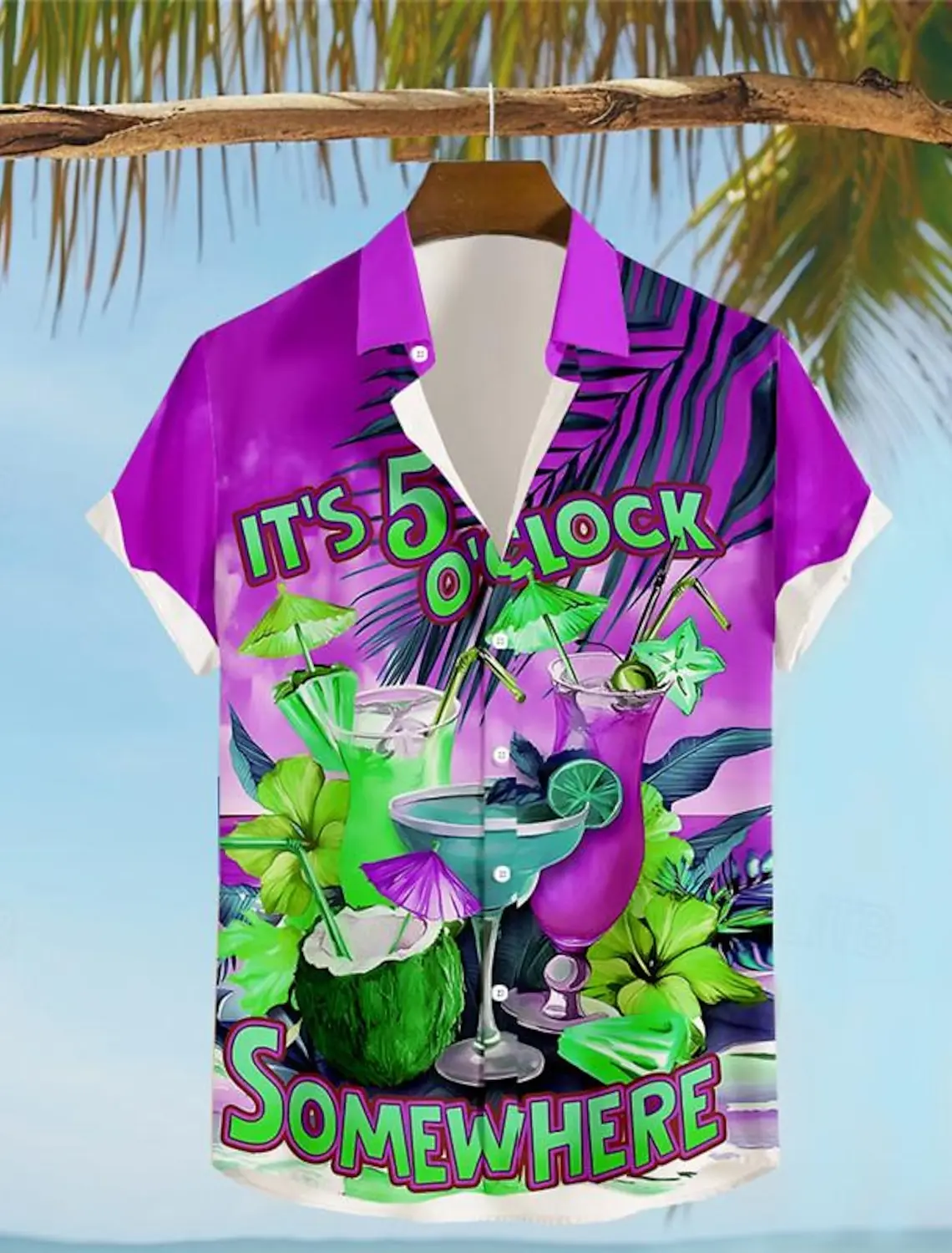 

Men's Resort Hawaiian 3D Printed Shirt Button Up Short Sleeve Summer Beach Shirt Vacation Wear