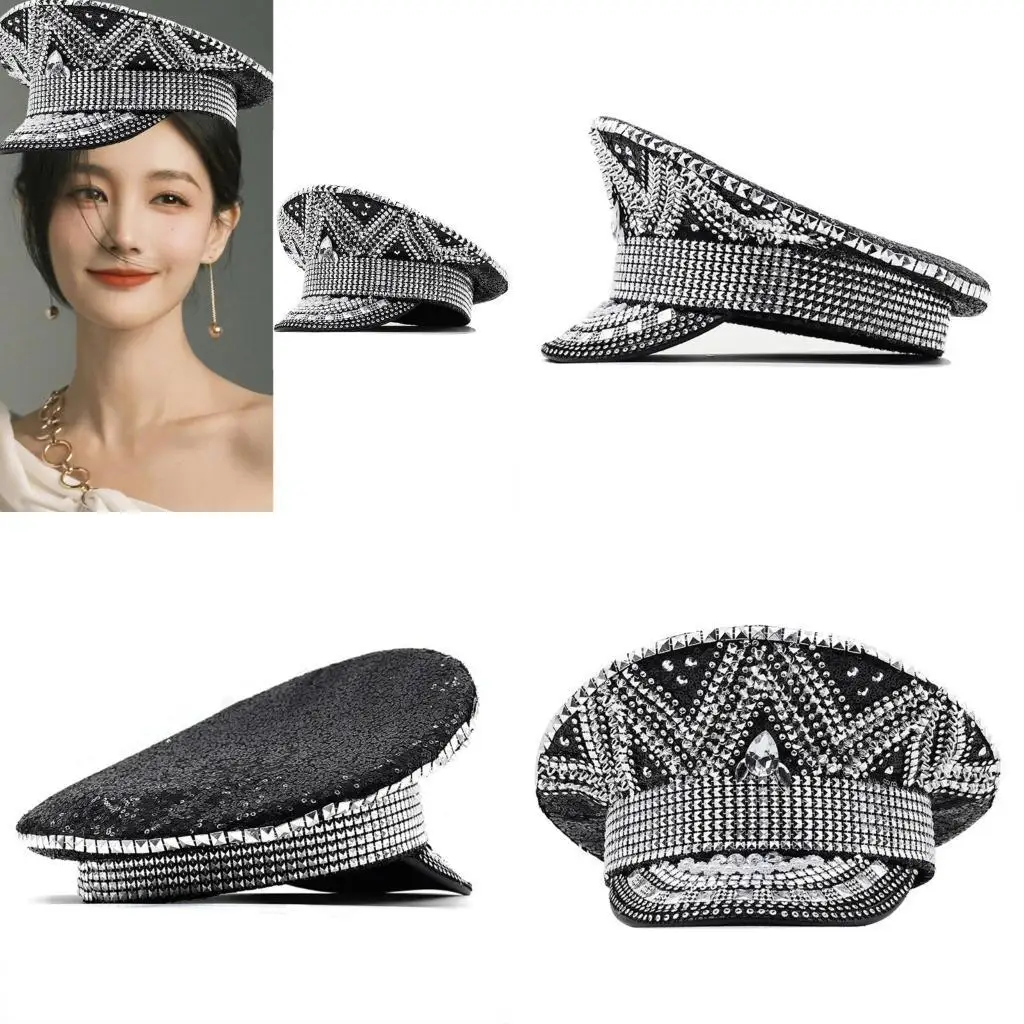 

652f Fashion Woman Woman Hat Hat Свадебная шляпа шляпа девичника капитан Капитан Капитан