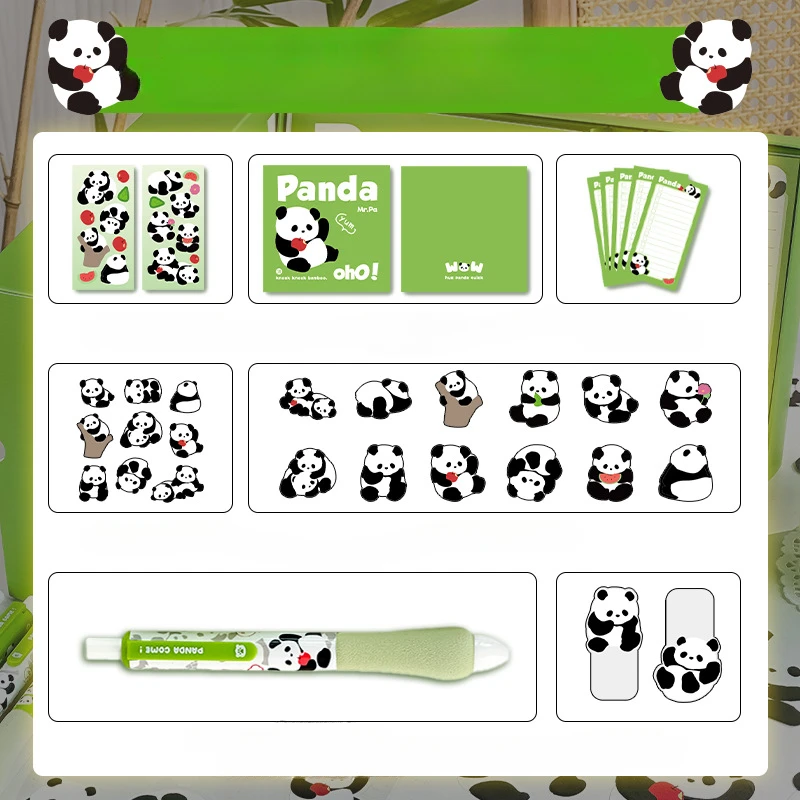 Panda Comes Hand Ledger Gift Box Set Girl Hand Ledger Gift Cute Girl High Appearance Note Daily Planner Travelers Notebook