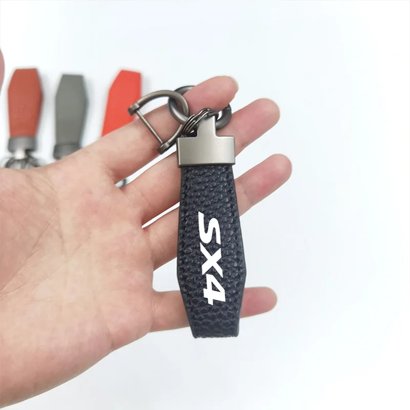 

Car Key Chain Rings Metal Leather Keychain Universal Auto Motorcycle Keyring for Suzuki SX4 Car Accessorie Solid color key chain