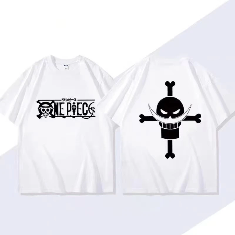 One Piece Whitebeard T-Shirt Men Edward Newgate Jolly Roger Graphic Tee Anime Straw Hat Pirates Casual Streetwear Tops