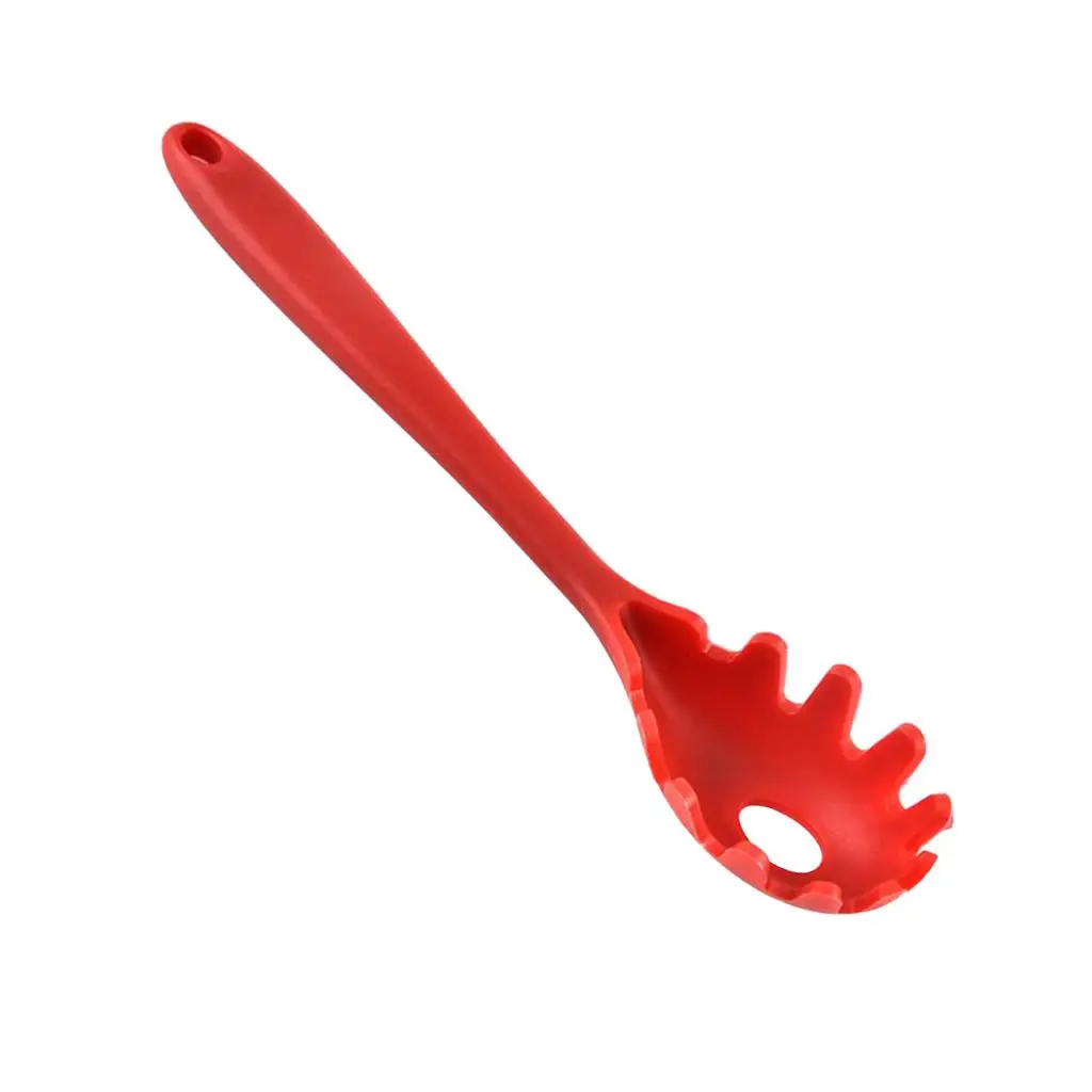 Silicone Spaghetti Server Pasta Fork with Ergonomic Handle Comfortable Grip Design Rustproof Forming 11.22 Inches