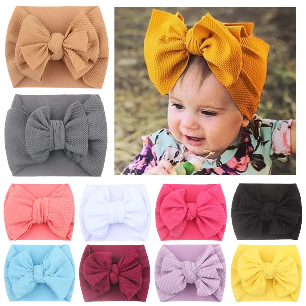 Big Baby Headband Girl Newborn Kids Children Elastics Rubber Bandage Hair Accessory Hairbands Turban Bow Clothing Photography