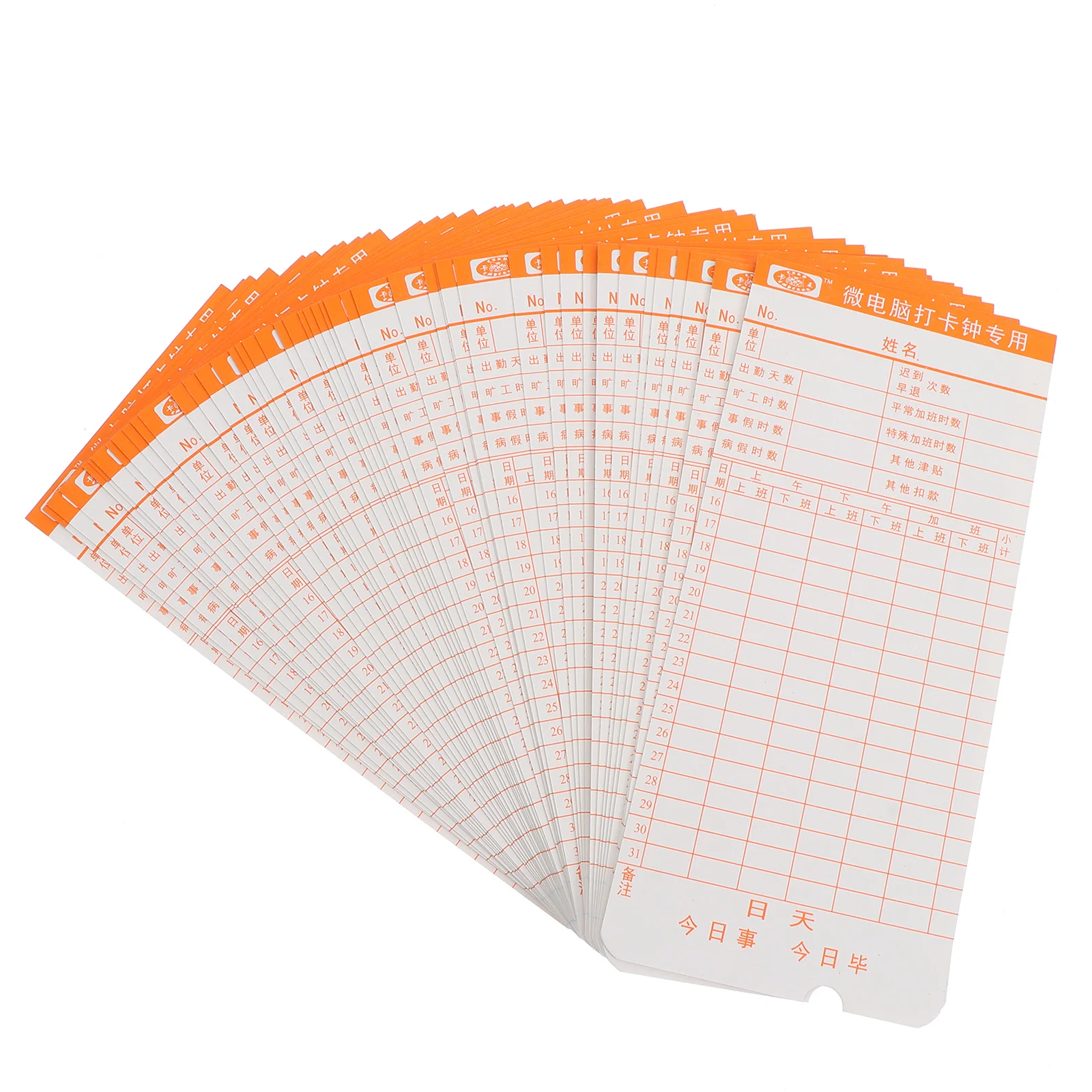 50 Sheets Sturdy Monthly Clocking Cards Reliable Attendance Tracking Office Use Time Card Paper Time Card Office Supplies