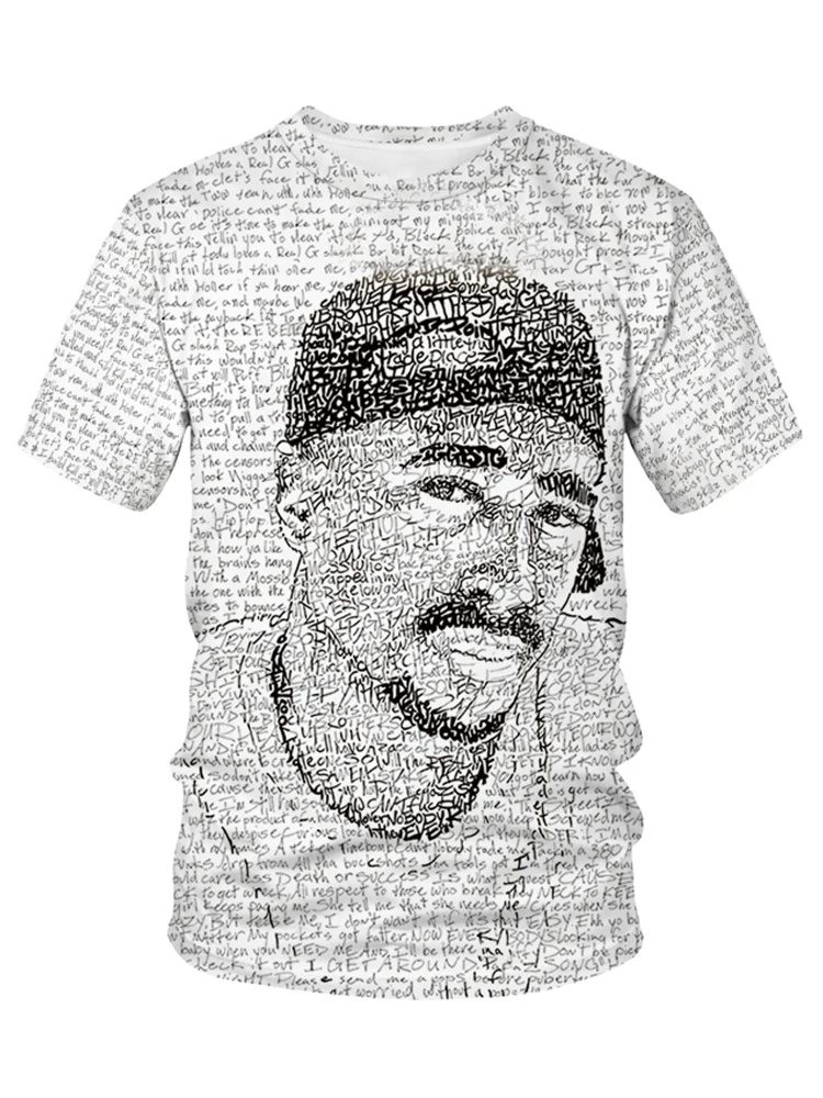 

25 New Special T-shirt PAC Hip Hop Style Short Sleeve Personalized Fashion Hip Hop Style Cool Short Sleeve Top Special Unique