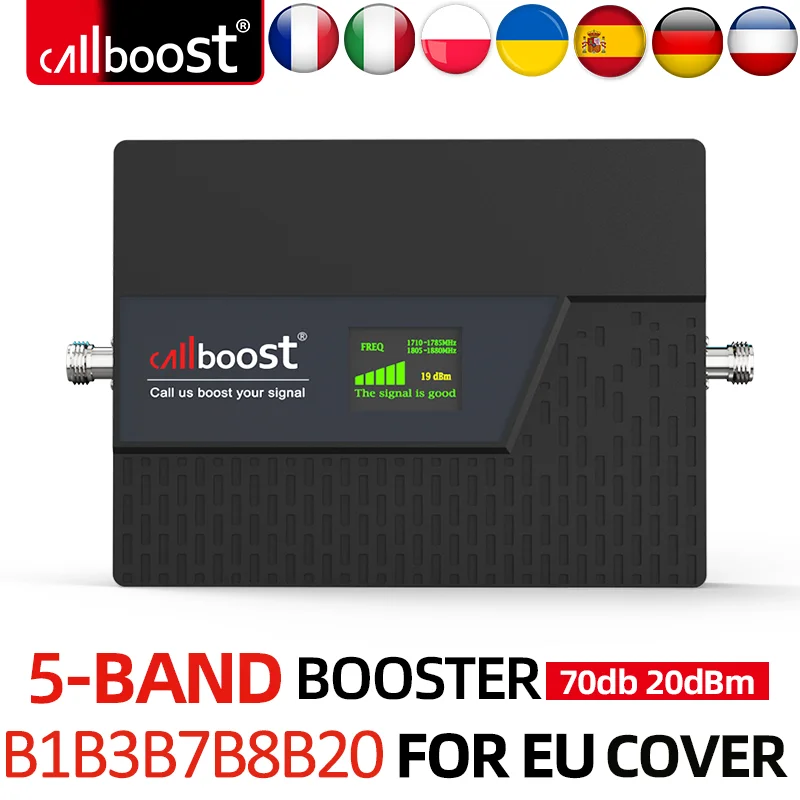 

CALLBOOST 5-Band 2600 2100 1800 900MHz B20 Cellular smartphone amplifier 4g range repeater mobile network for European booster