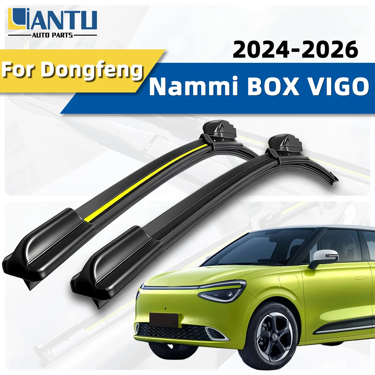 Essuie-glace avant (2 pièces) pour Dongfeng Nammi BOX VIGO 2024-2026, lame d'essuie-glace de voiture, accessoire premium, caoutchouc de haute qualité