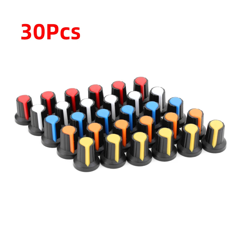 30Pcs 5color WH148 Potentiometer knob cap(copper core) 15X17mm 6mm Shaft Hole AG2 Power Adapter switch Caps Switch Button Cap