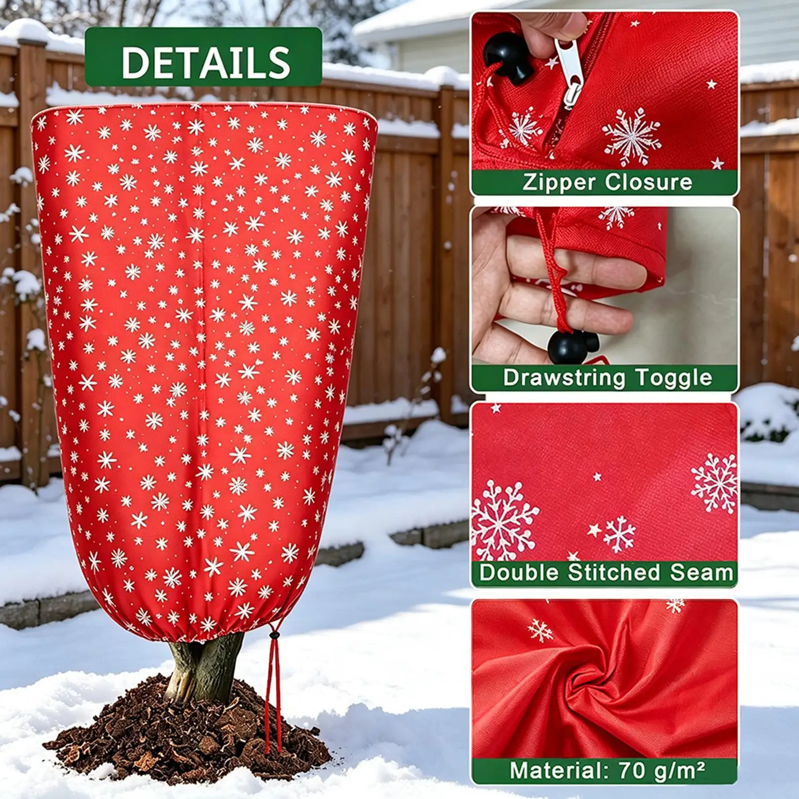 4pc Plant Covers 23.6x31.5in Drawstring Cold Weather Frost Blankets Freeze Proof Plant Covers For Garden Outdoor Lawn Vegetable