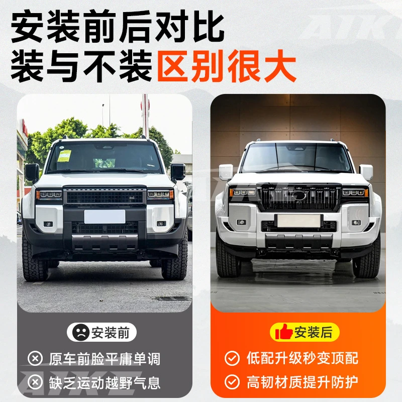 

Подходит для Toyota Land Cruiser Prado 2024-2025: Новая модель решетки радиатора VX Bull Head, модификация переднего бампера LC250, аксессуары для тюнинга.